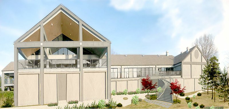 Photo submitted This artist&#8217;s rendering shows the old Yacht Club building from the lake side, including a new ornamental stair case which will lead to a wedding pavilion near the lake. The building will be renovated and renamed Lakepoint Restaurant and Event Center, according to a presentation by the POA business development director Thomas Lee.