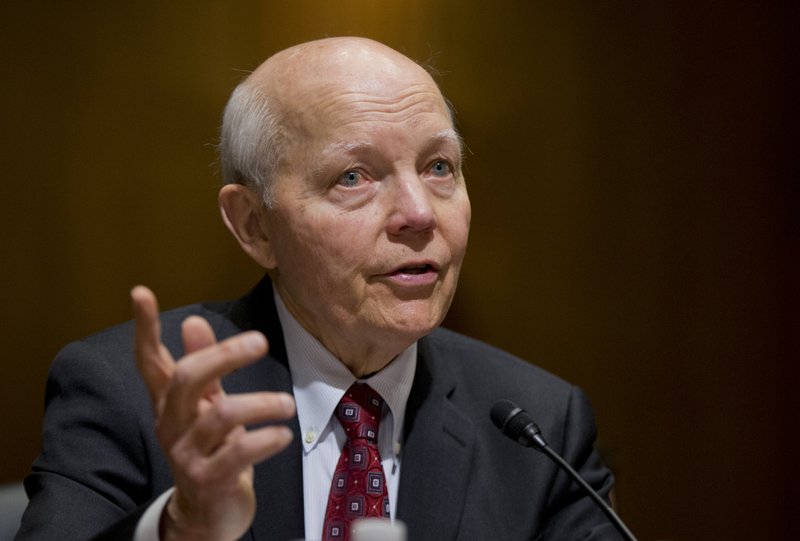  In this Feb. 10, 2016 file photo, Internal Revenue Service (IRS) Commissioner John Koskinen testifies on Capitol Hill in Washington. 