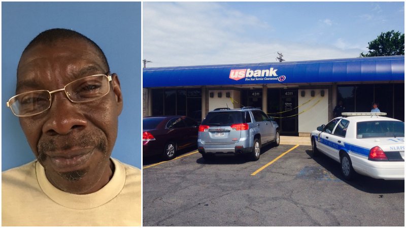 Henry Wayne Brooks, 55, of North Little Rock (left) has been arrested in a bank robbery at the U.S. Bank branch at 4311 E. Broadway. 