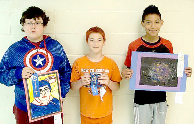 Sixth-grade winners were Tyler Guerra, first place, Marker; Jacob Selby, first place, Weaving; and Julis Quetzecua, third place, Tempera Painting.