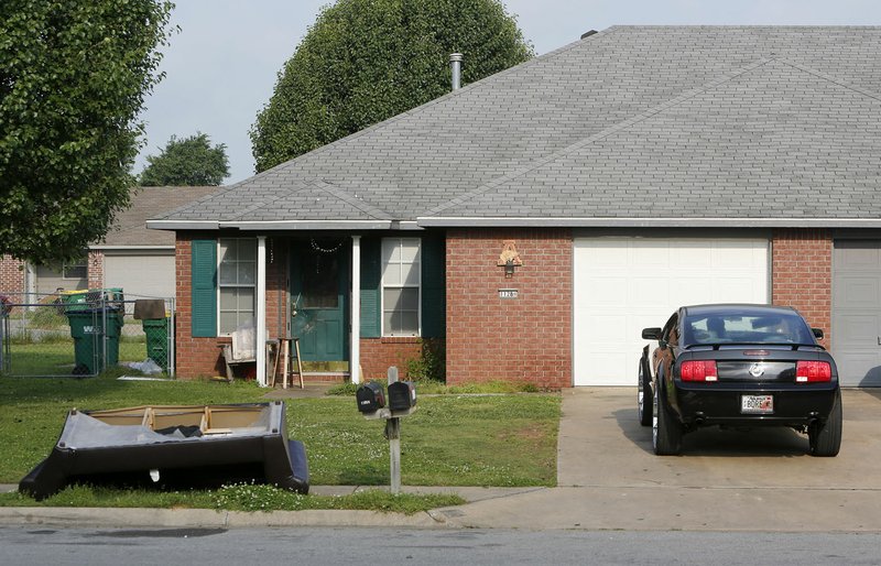 The duplex 1128 B Connor Street in Springdale was one of the Northwest Arkansas residences searched by Homeland Security officials on Thursday.