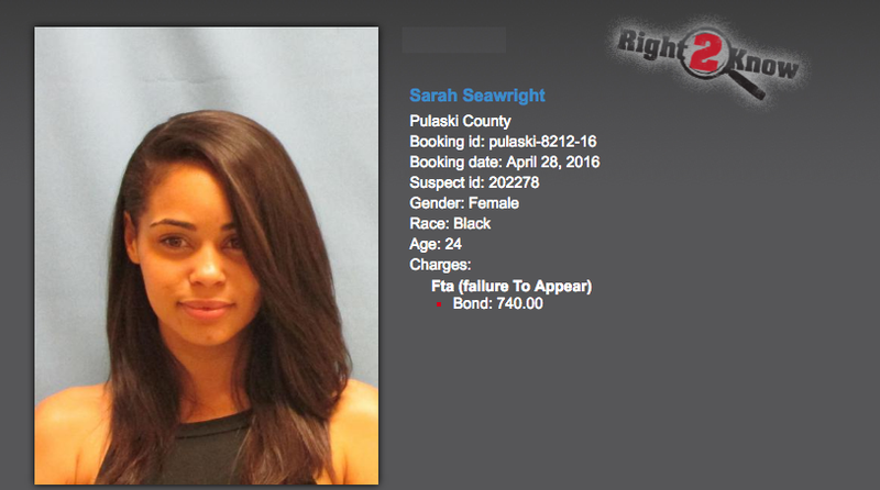 This mugshot photo of Little Rock's Sarah Seawright has gone viral on social media after the woman was charged with failing to appear in court on a traffic violation. 