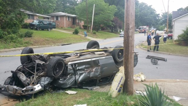 At least one car flipped after a wreck that involved four vehicles Friday afternoon in Little Rock. 