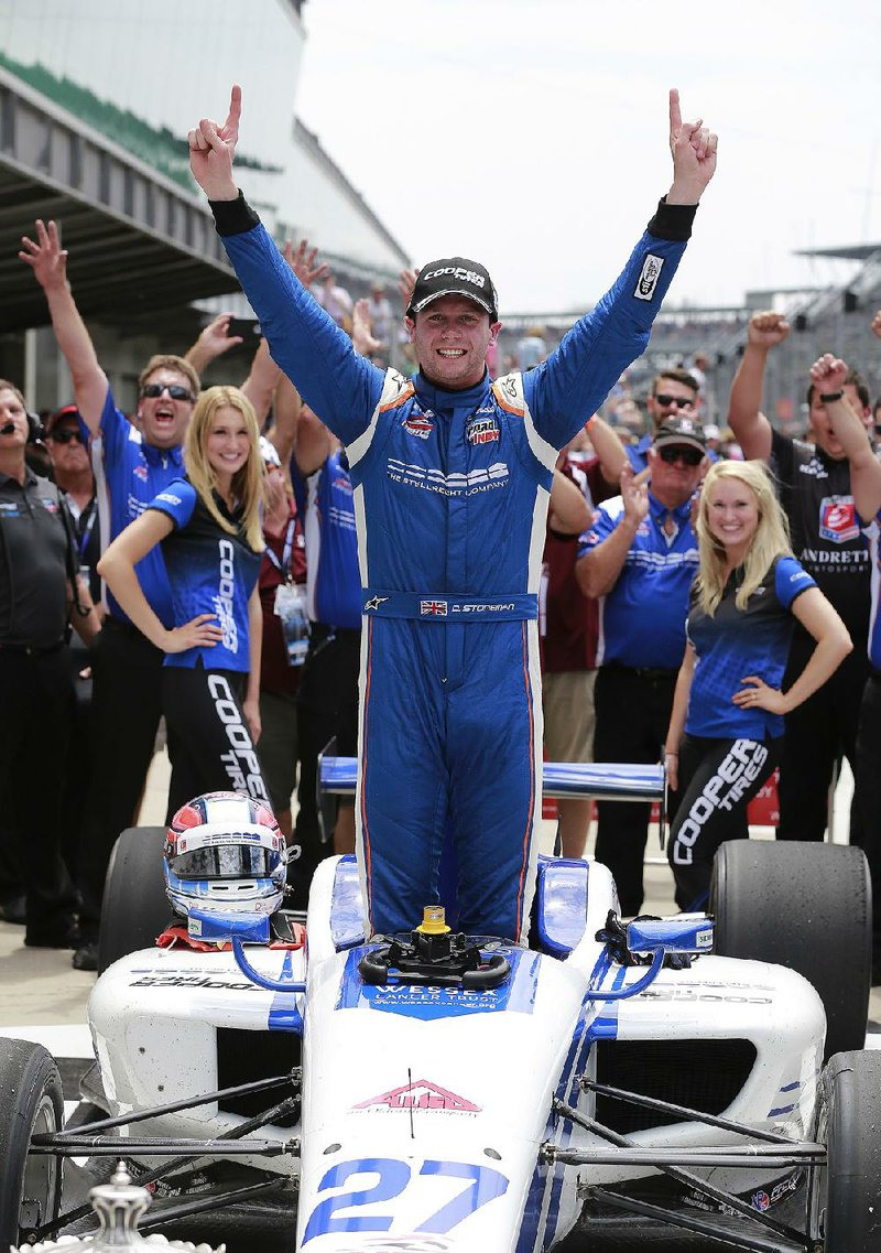Dean Stoneman beat Ed Jones by 0.0024 seconds to win the Freedom 100 at the Indianapolis Motor Speedway on Friday.