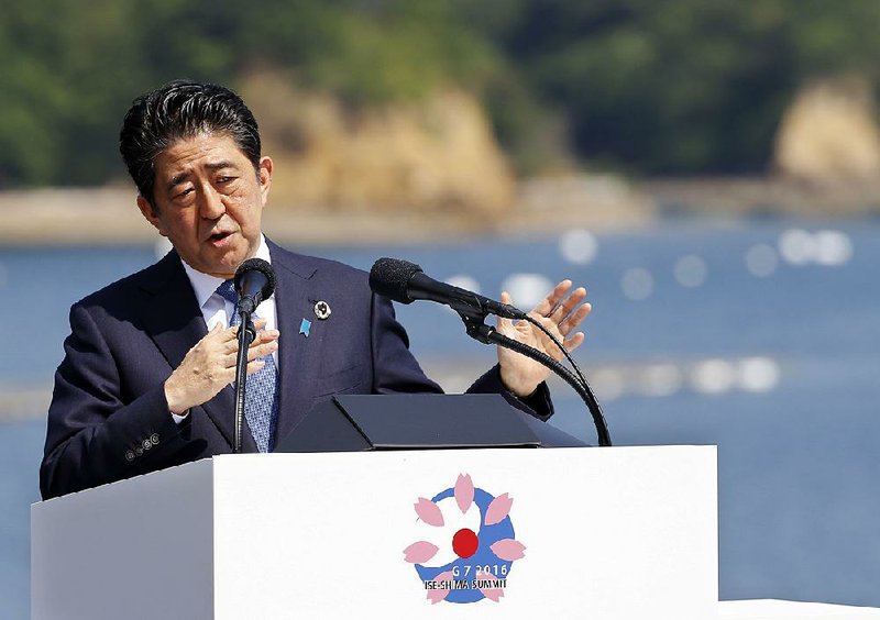 Japanese Prime Minister Shinzo Abe, on Friday at the Group of Seven summit in Shima, Japan, touted his “Abenomics” three-pronged strategy for reviving Japan’s economic growth. 