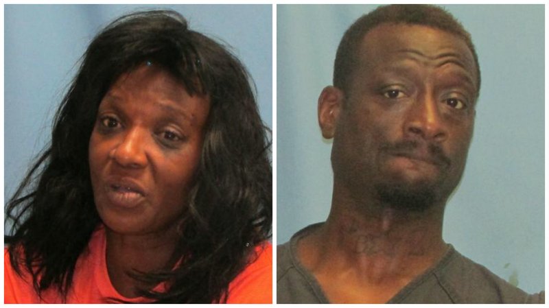 Deborah Barron, left, and Marcus Foster, right, were both charged in a domestic disturbance that occurred Friday night at the Albert Pike Hotel. 
