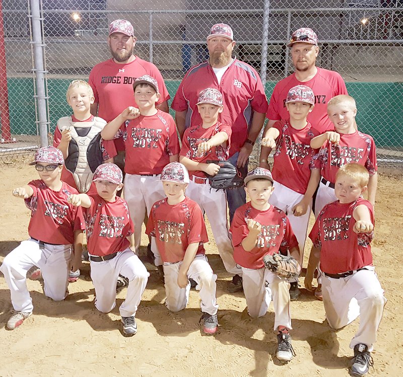 Photograph submitted The 9U Ridge Boys won The Arkansas AA Showcase tournament on Sunday, May 22, in Springdale. Players are Tate Piper, Peyton Carney, Waylon Fletcher, Houston Barnes, Jacob Ogburn, Cole Cray, Jake Ryals, Jayden Spillman, Brayden Wright and Caleb White. Coaches are Josh Carney, Monte Keene and Darin Wright.