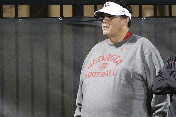 Georgia offensive coordinator Jim Chaney watches a practice in December 2015 in Athens, Ga. (AP Photo/Dave Gettleman)