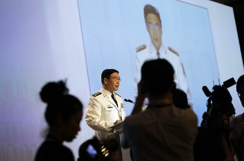 Chinese Adm. Sun Jianguo tells delegates at the Asia Security Summit in Singapore on Sunday that “China isn’t out to stir trouble” in the South China Sea.