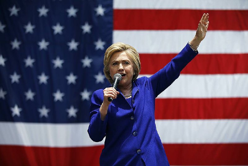 Democratic presidential candidate Hillary Clinton speaks Monday at a rally in Lynwood, Calif.