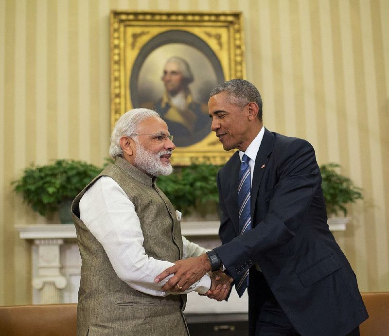 President Barack Obama meets with Indian Prime Minister Narendra Modi on Tuesday in the White House.