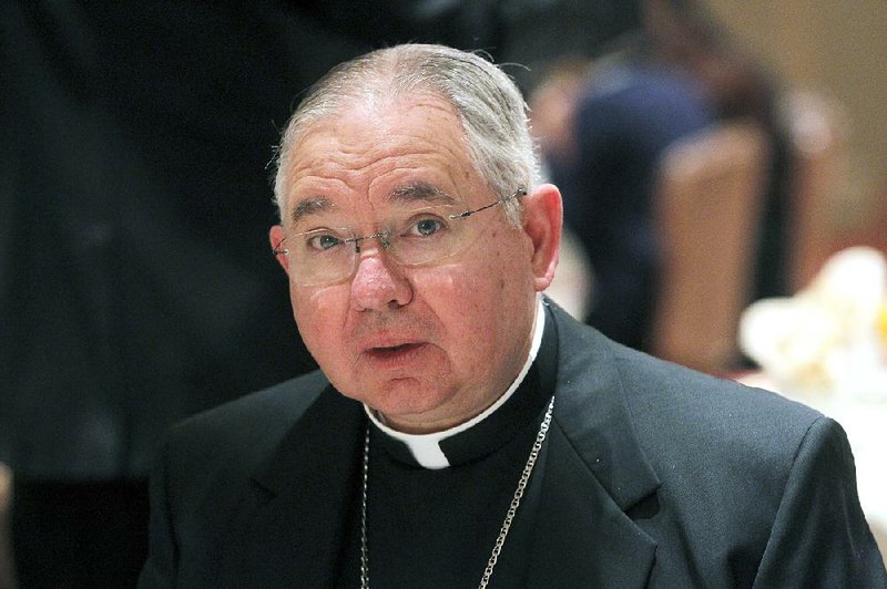 In this Jan. 14, 2014 file photo, Los Angeles Archbishop Jose Gomez makes the keynote speech at a Town Hall Los Angeles forum in Los Angeles. 