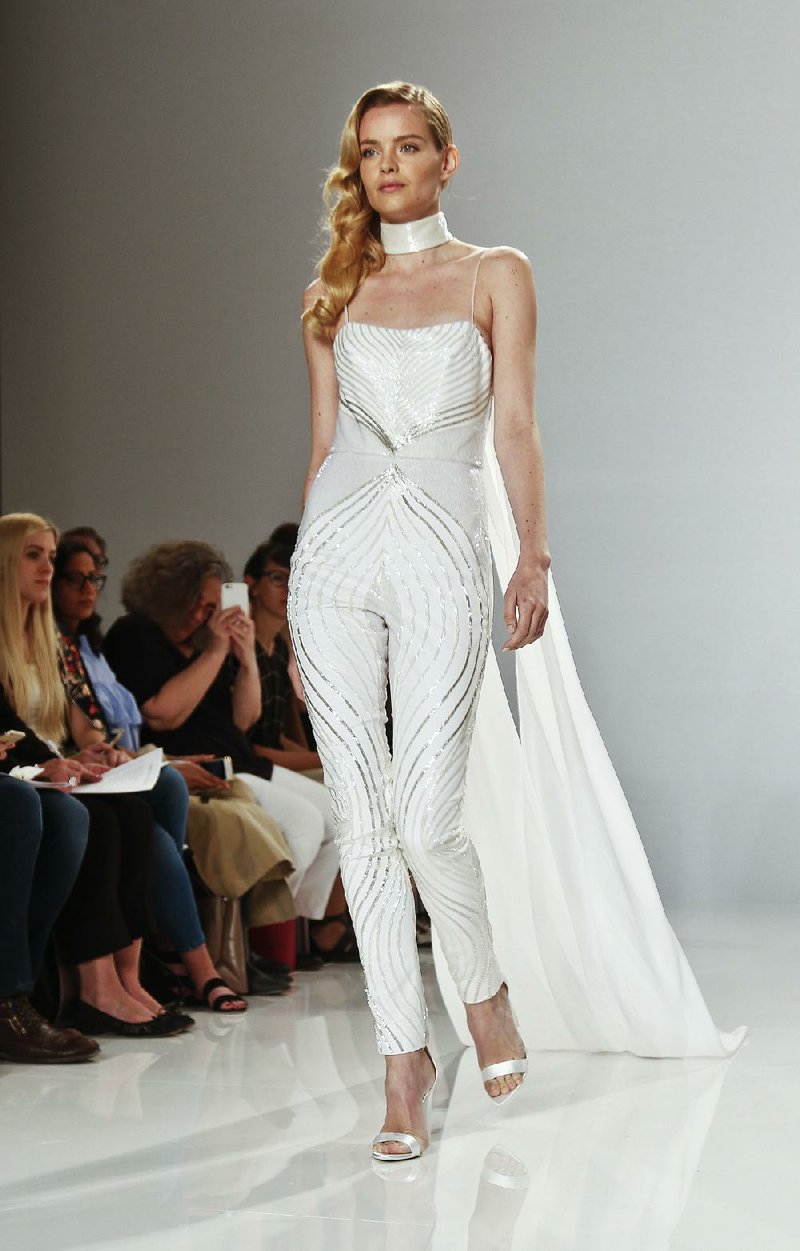 Fashion from Christian Siriano’s bridal collection modeled in New York. 