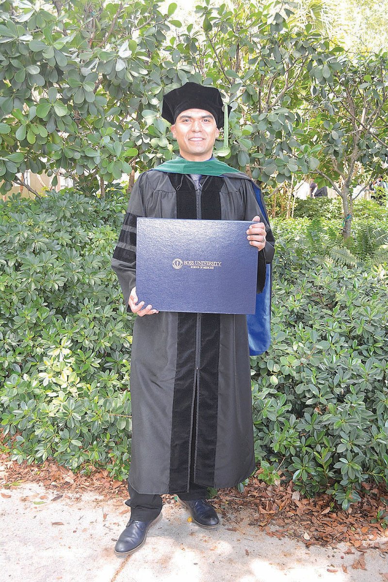 Courtesy Photo Cesar Hurtado, 32, from Rogers, graduated from the Ross University School of Medicine this spring.