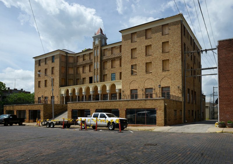 The historic Lane Hotel building in downtown Rogers