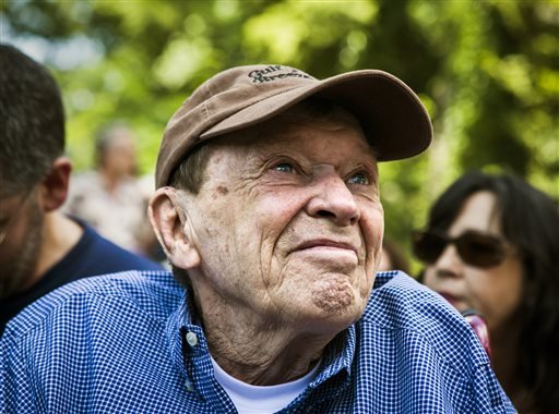 In this Aug. 13, 2014, file photo, Lincoln "Chips" Moman, a producer, guitarist, and songwriter, appears at the unveiling of the American Studios historical marker in Memphis, Tenn.