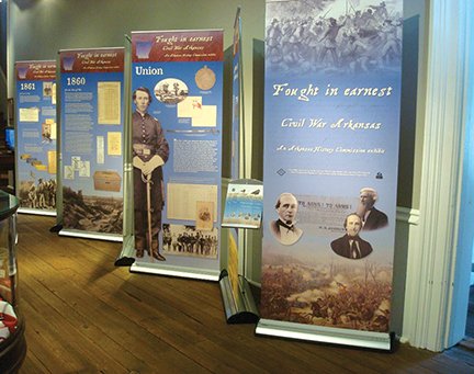 Fought in Earnest: Civil War Arkansas is a traveling exhibit produced by the Arkansas History Commission that features images of original Civil War documents, photographs and artifacts from the commission’s collections. The exhibit opened Tuesday at the Fairfield Bay Community Education Center.