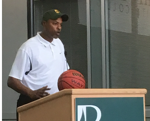 Todd Day speaks Wednesday, June 15, 2016, at a news conference in which he was announced as Philander Smith's new coach. 