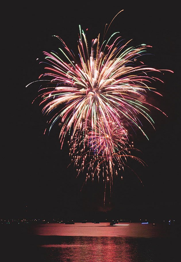 Fireworks explode over Greers Ferry Lake last year during the annual Heber Springs Area Chamber of Commerce Fireworks Extravaganza. The event is scheduled for July 2 on Sandy Beach in Heber Springs, and activities will begin at 11 a.m. with food vendors and Paddlemania, a new event.