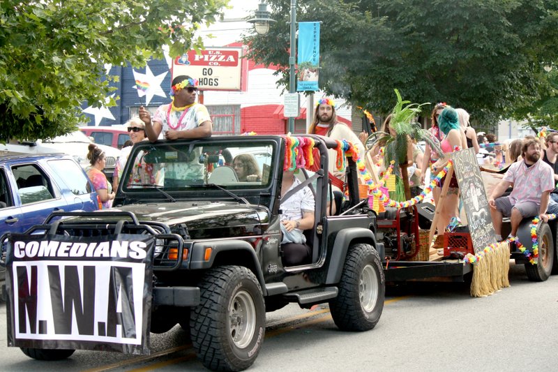 The Comedians of NWA rolled along in the Pride Parade on Saturday, June 27. The truck bed featured live music and Houston Hughes dressed as Jesus. 