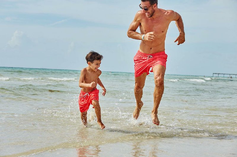 Wearing anything that is “matched” is only acceptable for summer casual, fun wear, such as swimsuits. It should always be left up to the father and son if they want to wear them at the same time.