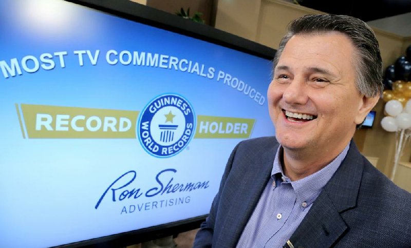 Longtime TV pitchman Ron Sherman has cranked out enough commercials to rank No. 1 in the Guinness World Records.