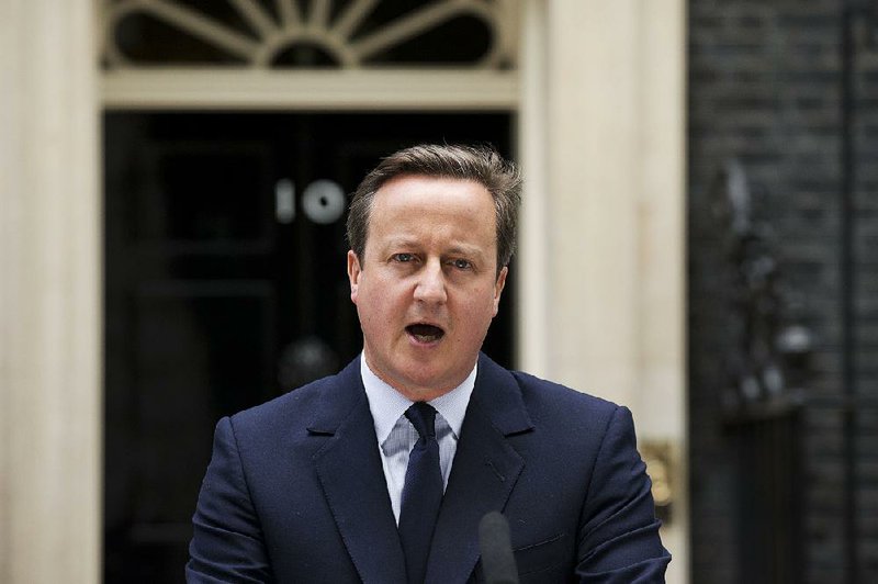 British Prime Minister David Cameron, standing Tuesday outside his office 10 Downing Street in London, told voters that an exit from the European Union would have consequences for generations to come. 
