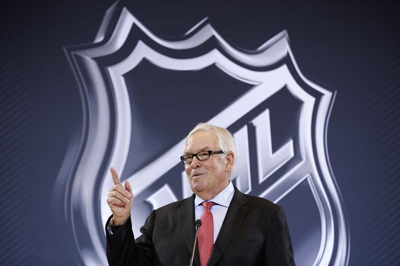 Bill Foley speaks during a news conference Wednesday, June 22, 2016, in Las Vegas. NHL Commissioner Gary Bettman announced an expansion franchise to Las Vegas after the league's board of governors met in Las Vegas. Foley is the majority owner of the team. 