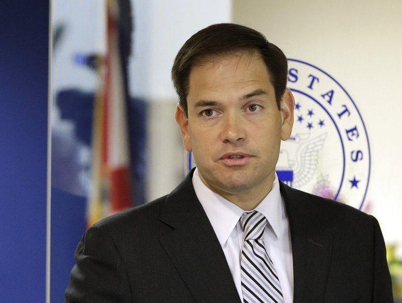 In this June 3, 2016 file photo, Sen. Marco Rubio, R-Fla. speaks during news conference in Doral, Fla. 