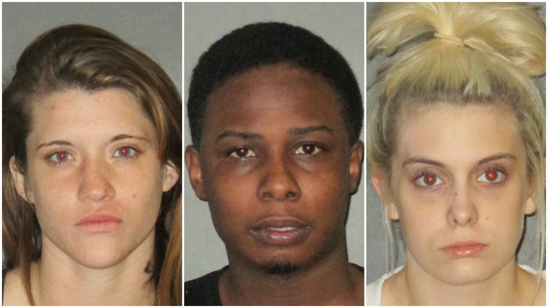 Jennifer Gabrielle Anselmo, 22, of Slaughter, La. (from left); Udraka Moab Roberts-Bey, 25, of New Orleans, La.; and Skylar Marie Harris, 20, of Scottsdale, Ariz.