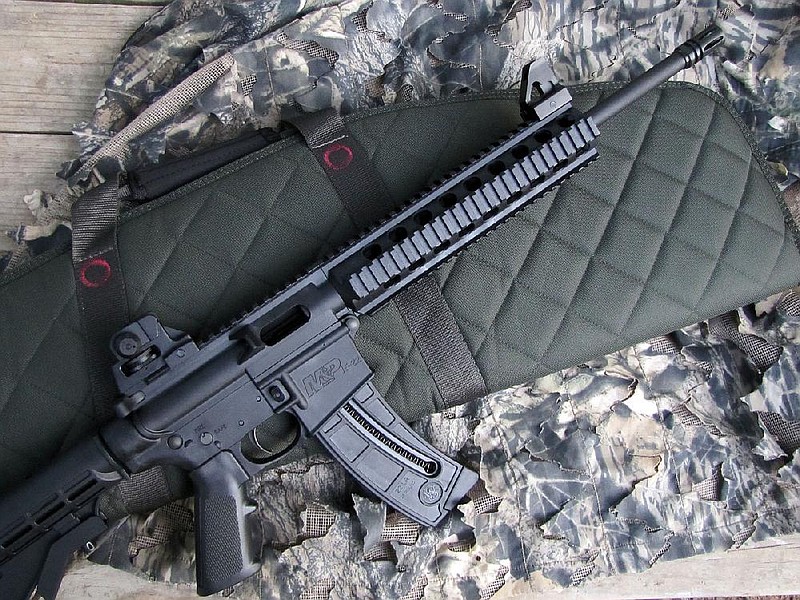 The Smith & Wesson M&P 15-22 is a semiautomatic rifle in an AR-15 style package. 