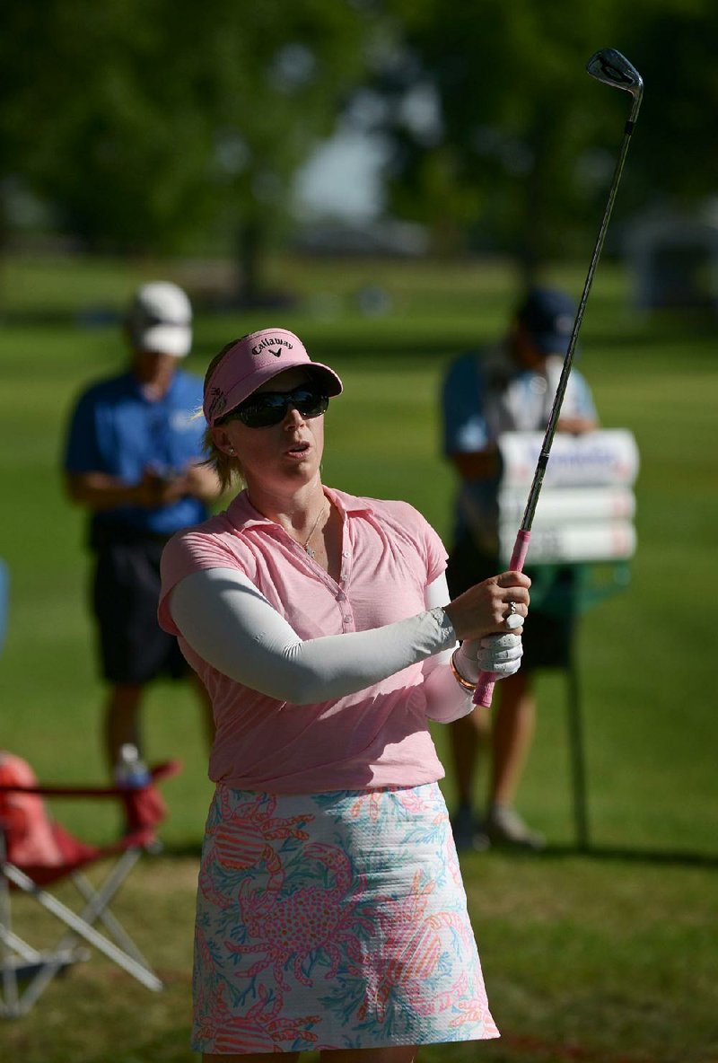 LPGA Tour golfer Morgan Pressel made four consecutive bogeys on the back nine Sunday, and finished in tie for second at 14-under-par 199.