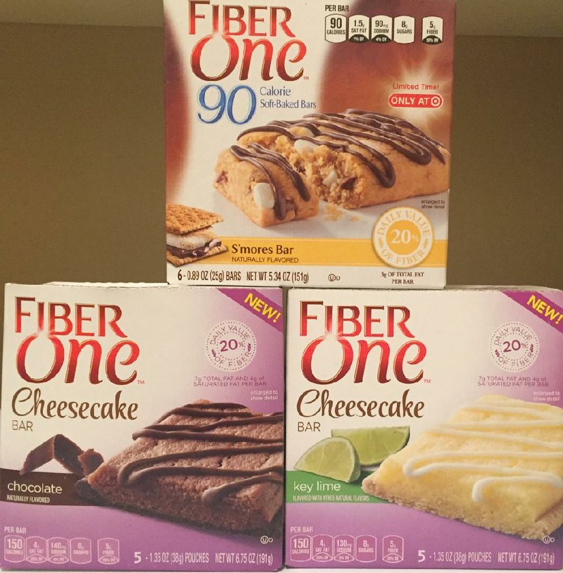 Fiber One Cheesecake Bars in Chocolate and Key Lime and the Fiber One 90 Calorie Soft Baked Bar in S’mores