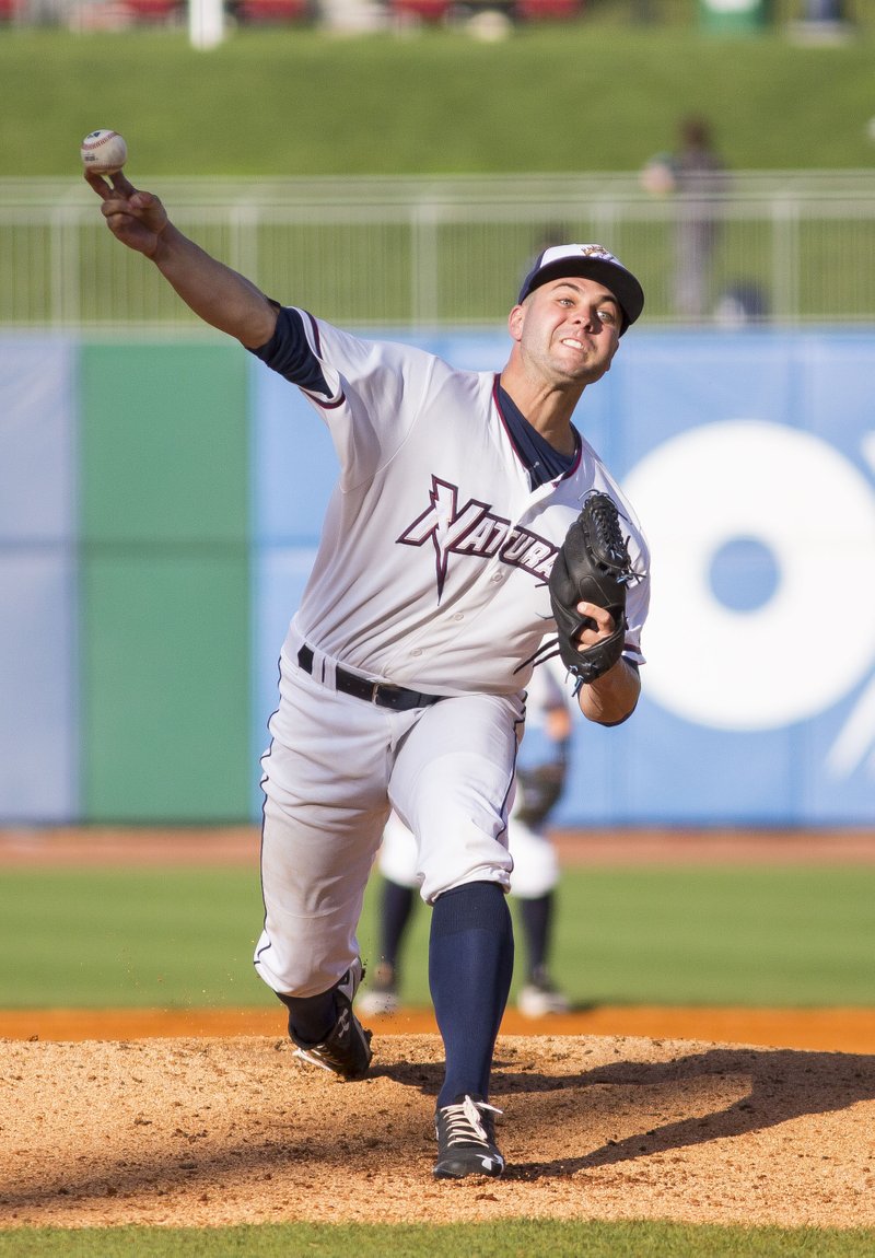 Naturals pitcher Jake Junis pitches against Corpus Christi on June 4 at Arvest Ballpark in Springdale.