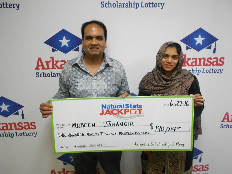 Mubeen Jahangir of Benton won the Natural State Jackpot on Monday. Her winnings topped $190,000. 