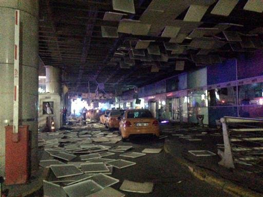 An entrance of the Ataturk Airport in Istanbul after explosions Tuesday, June 28, 2016. 