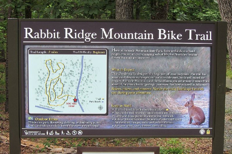 Less than a mile long, Rabbit Ridge Mountain Bike Trail in Pinnacle Mountain State Park is an inviting route for off-road beginners. 