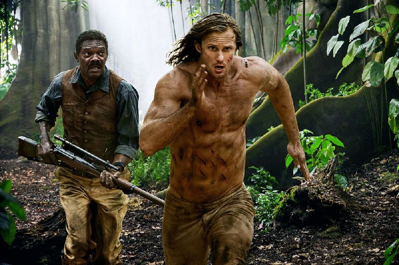American operative George Washington Williams (Samuel L. Jackson) teams up with reformed jungle lord John Clayton III (Alexander Skarsgard) as Tarzan in The Legend of Tarzan.