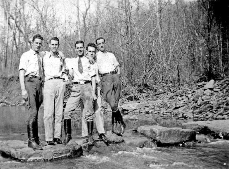 Civilian Conservation Corps workers pose along a stream at Devil’s Den State Park, which CCC workers built in the 1930s. A reunion “to honor the legacy, tradition and hard work of the Civilian Conservation Corps” is Sunday at the park.