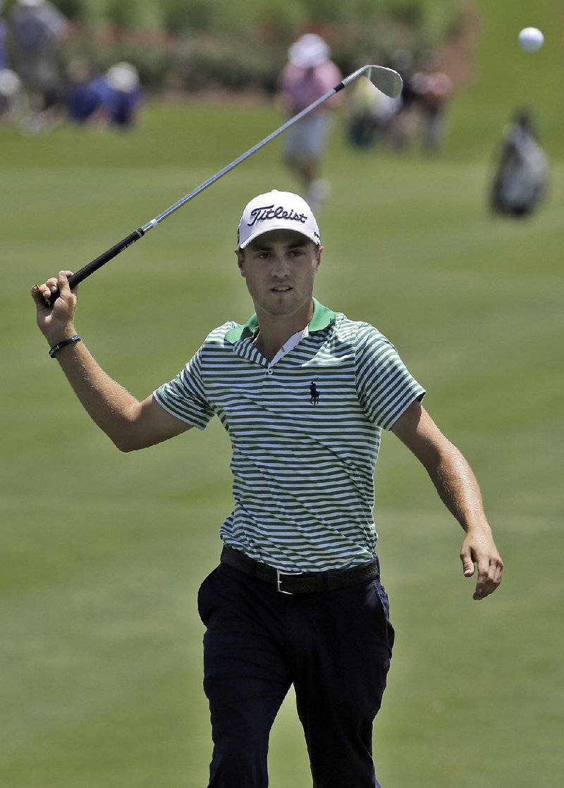 Justin Thomas hit his tee shot 413 yards on the 667-yard par-5 16th hole Friday at Firestone Country Club in
Akron, Ohio. The drive was the longest recorded on the PGA Tour this year, edging Bubba Watson’s tee shot
on the sixth hole at the Tournament of Champions in Hawaii in January.