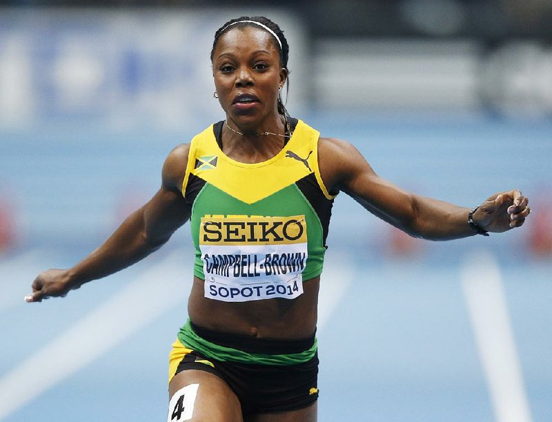 Sprinter Veronica Campbell-Brown (Arkansas Razorbacks) failed to qualify in the 100 meters for the Jamaican Olympic team Friday, but she can still advance to this summer’s games in the 200 and possibly the 400 relay.