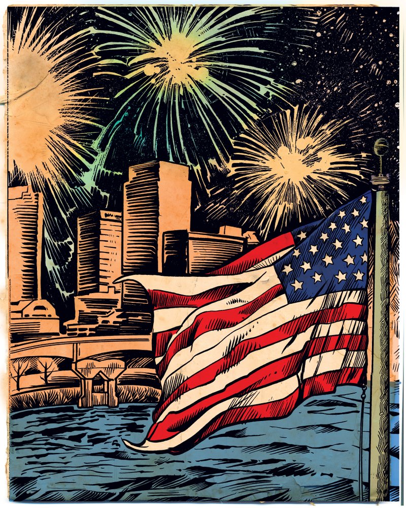 Arkansas Democrat-Gazette Independence Day illustration. 