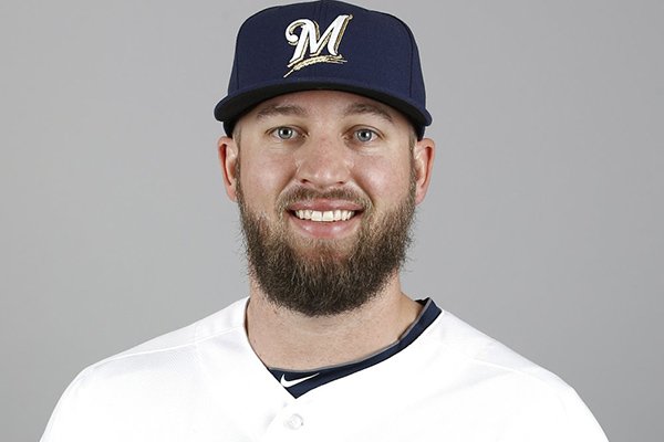 This is a 2016 photo of Andy Wilkins of the Milwaukee Brewers baseball team. This image reflects the 2016 active roster as of Friday, Feb. 26, 2016 when this image was taken.  (AP Photo/Morry Gash)