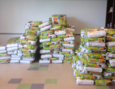 A donation of four tons of dog food was made to the Little Rock Animal Village Thursday. 