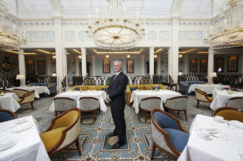 Geoffrey Gelardi, managing director of the Lanesborough hotel, poses in the Celeste restaurant and tea room in London. London’s restaurateurs are worried that diners are keeping closer tabs on expense accounts since the U.K. voted to exit the European Union.
