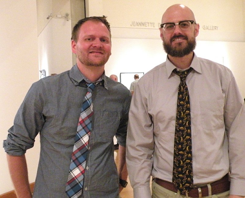 Dusty Mitchell of Mountain View, left, and Dustyn Bork of Batesville are among the 30 artists whose works were selected for the 58th annual Delta Exhibition at the Arkansas Arts Center in Little Rock. Mitchell teaches art at Mountain View Elementary School, and Bork teaches art at Lyon College in Batesville.