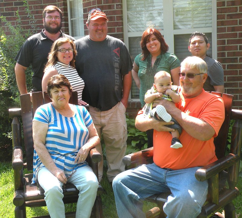 Lewellyn Farms of Newport has been named the 2016 Jackson County Farm Family of the Year. Family members include, front row, from left, Marsha Lewellyn and Donald Lewellyn, holding their great-grandson, 5-month-old Breyson Ray Alvarado; and standing, from left, Quake Lewellyn, Kerri and Michael Lewellyn, Kelsey Lewellyn Alvarado and Alfredo Alvarado.