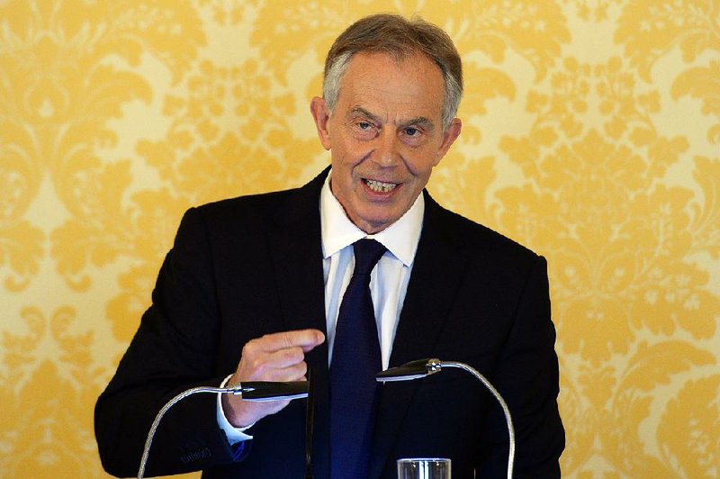 British former Prime Minister Tony Blair holds a press conference at Admiralty House, London, after retired civil servant John Chilcot presented The Iraq Inquiry Report on Wednesday, July 6, 2016.