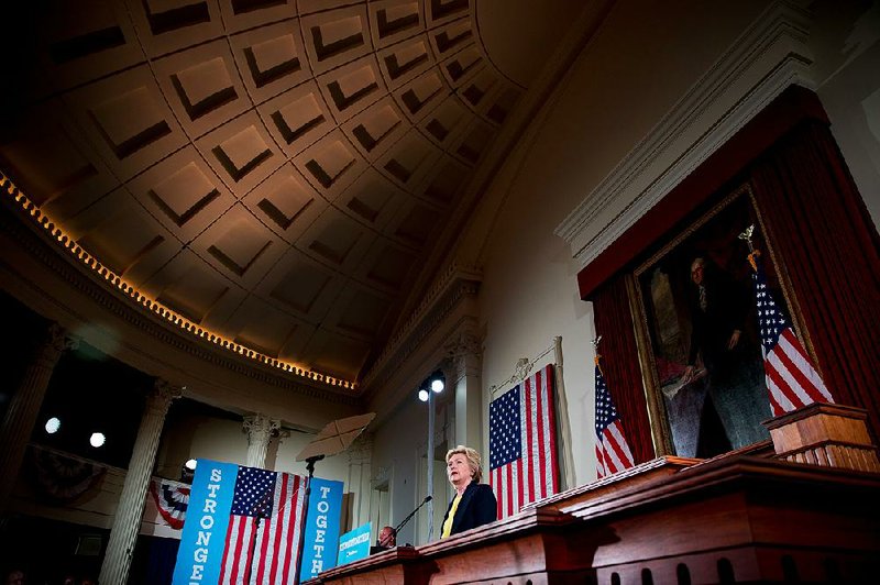 Hillary Clinton, speaking Wednesday at the Old State House in Springfield, Ill., urged the nation to cast aside deepening divisions and reject what she called Trump’s “ugly, dangerous message to America.”