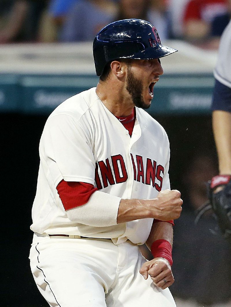 Cleveland Indians catcher Yan Gomes ended an 0-for-27 string with a double, then suffered a separated shoulder
in his next at-bat after taking part in a sacrificial ceremony mirroring one that took place in the 1989 movie “Major League.”